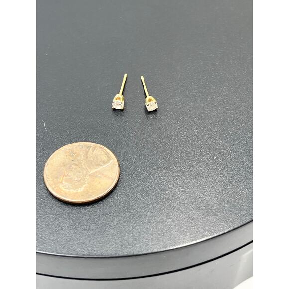 Classic 14k Yellow Gold Prong Set Diamond Stud Earrings, 3mm, .60 Grans - Picture 2 of 12
